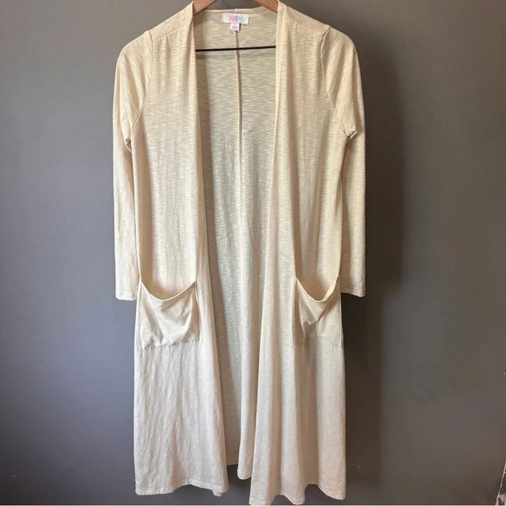 LulaRoe‎ Long Cardigan | Duster in Pastel Yellow. EUC. Small